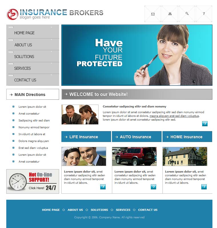 Insurance website template