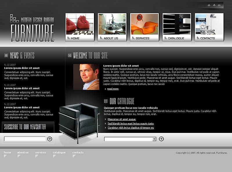 Modern Furniture Website Template Id 300109986
