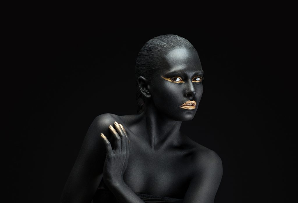 Gold with black background